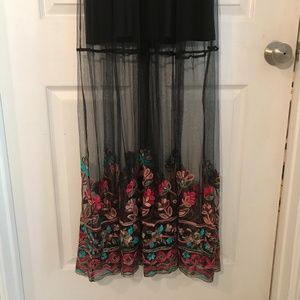 Mesh Embroidered Maxi Dress
